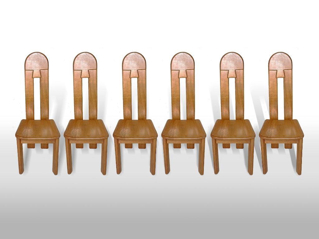 chaises de salle à manger De Puydt, Maison & Meubles, Chaises, Brun, Enlèvement, Vintage brutalist design, Bois