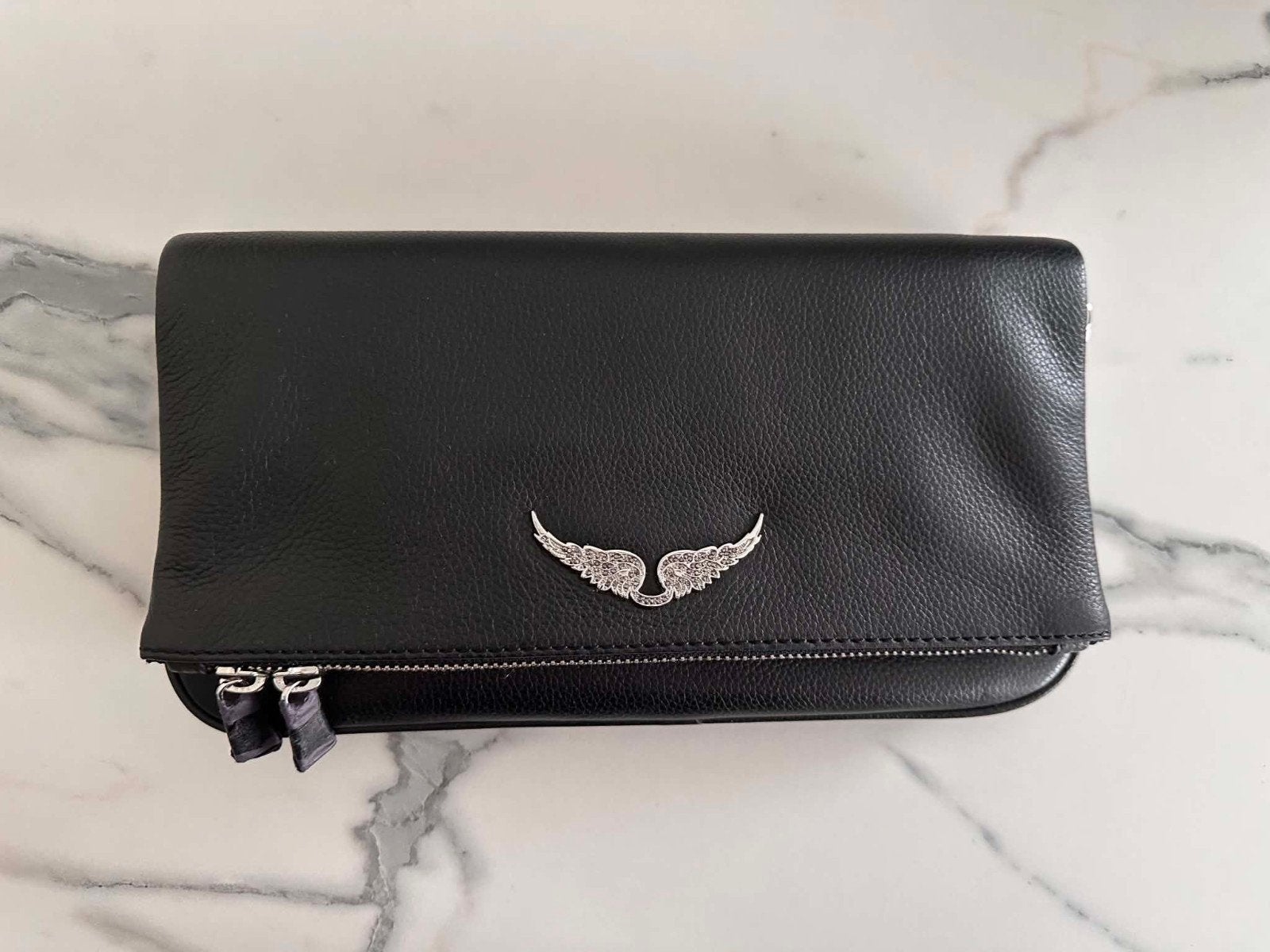 Zadig & Voltaire Rock Grained clutch, Ophalen of Verzenden, Nieuw, Zwart, Handtas