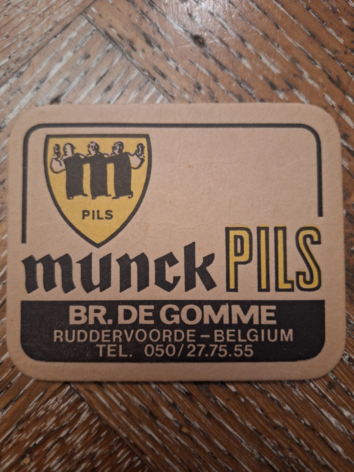oud bierviltje Munck Pils brouwerij De Gomme Ruddervoorde, Verzamelen, Ophalen of Verzenden