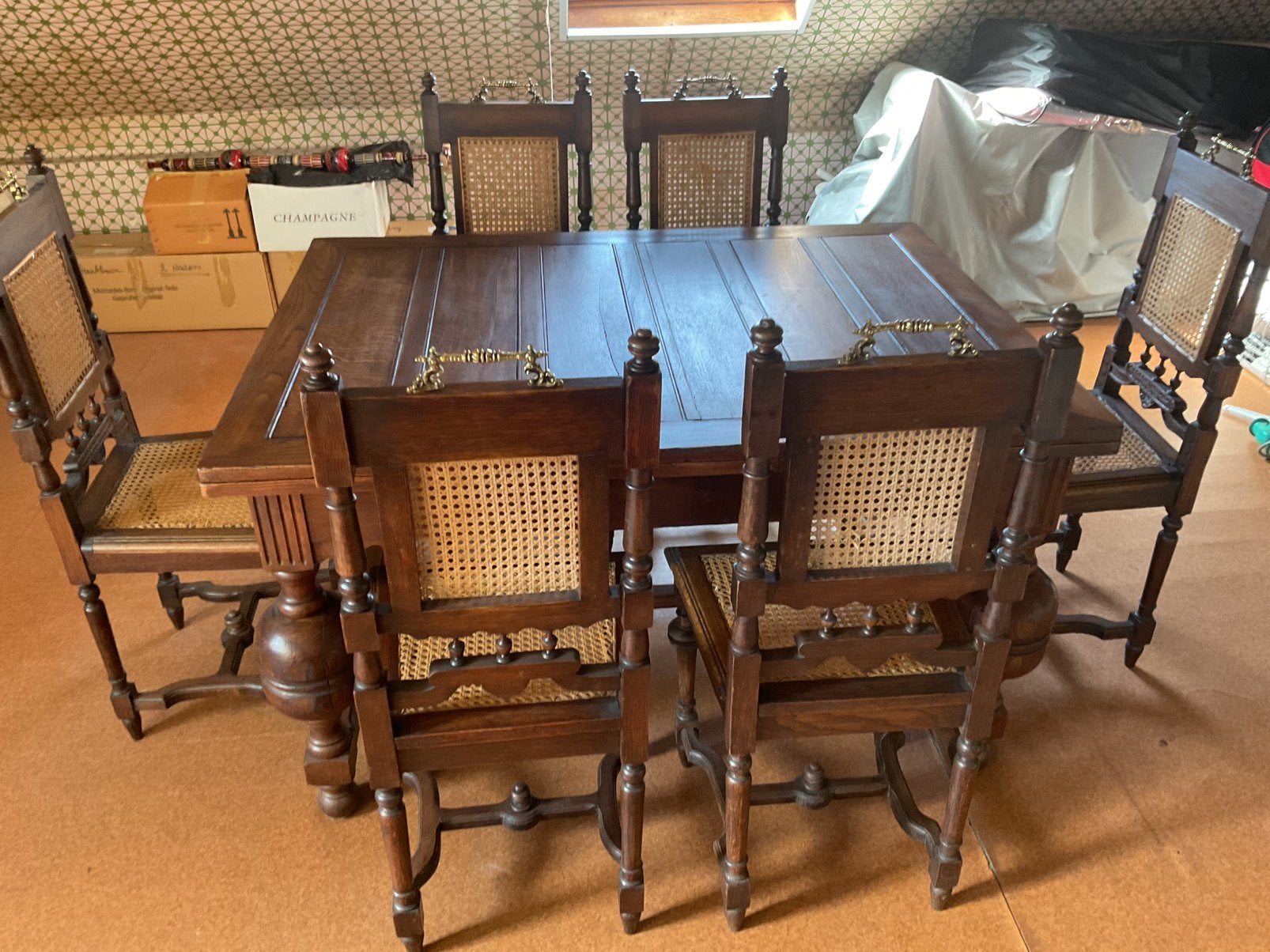 Antieke tafel en stoelen, Antiek en Kunst, Ophalen