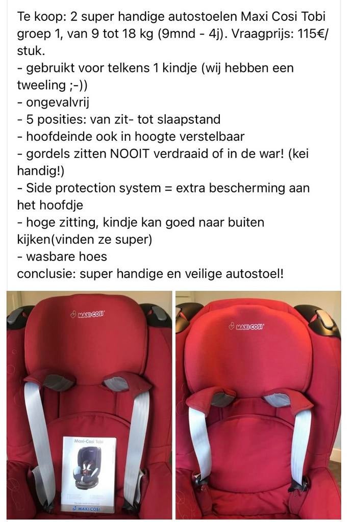 Maci cosi autostoel groep 1, Huis en Inrichting, Ophalen, Gebruikt