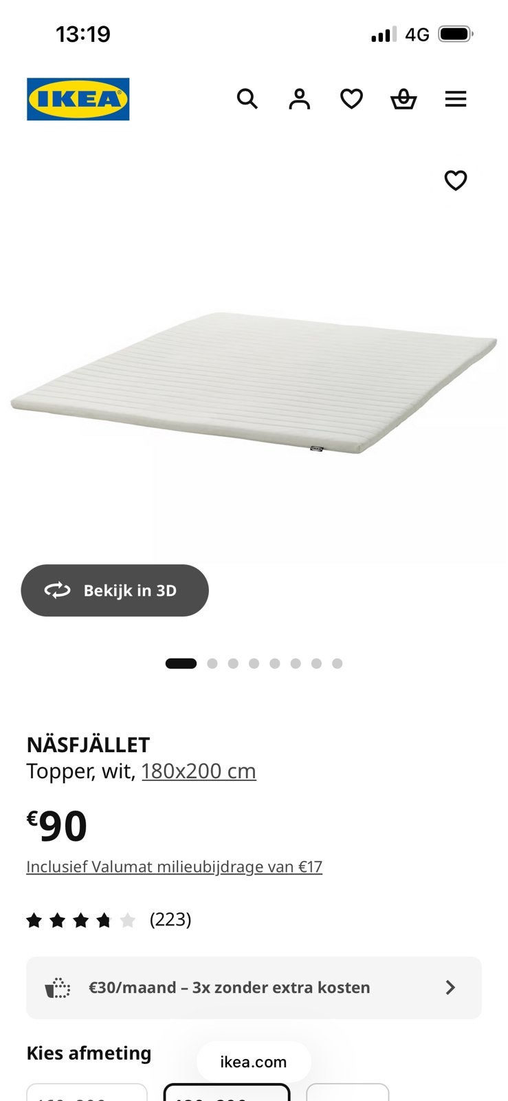 Matrastopper ikea 180-200, Huis en Inrichting, Slaapkamer | Bedden, Ophalen, 180 cm, 200 cm, Nieuw