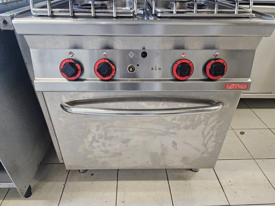 Fornuis Lotus 4 pitten + oven op gas, Ophalen, Gebruikt, 4 kookzones, Gas
