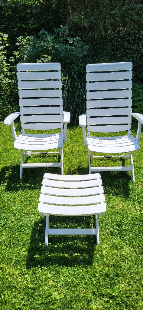 Kettler Tiffany 2 stoelen en 1 hocker, Ophalen, Gebruikt, Kunststof, Verstelbaar
