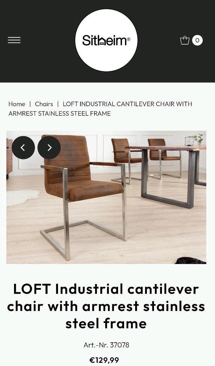 6 chaises - 780€ prix neuf - parties disparues pour cause de, Brun, Enlèvement, Modern, Cuir