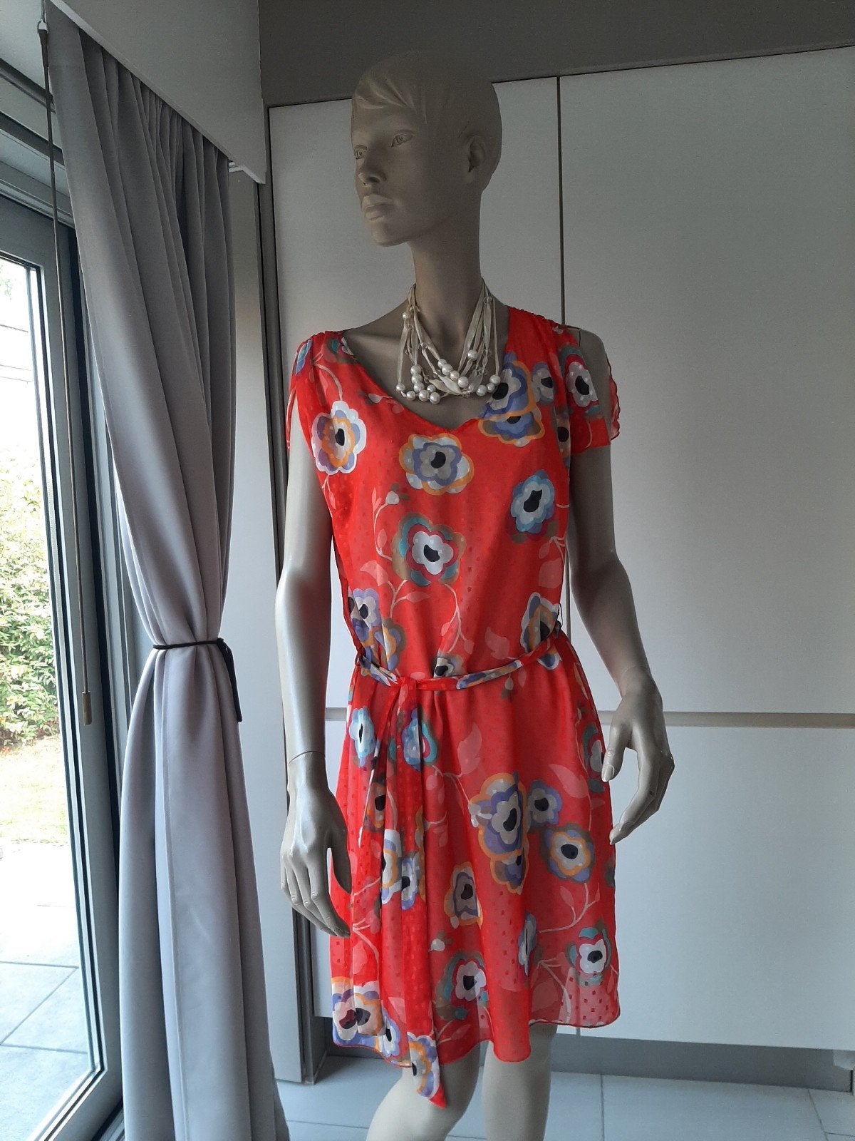 zomerkleedje Four Roses, Kleding | Dames, Jurken, Zo goed als nieuw, Maat 38/40 (M), Rood, Ophalen of Verzenden