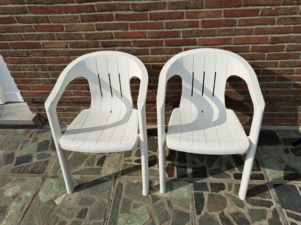 2 chaises de jardin, Enlèvement, Utilisé, Synthétique, Empilable