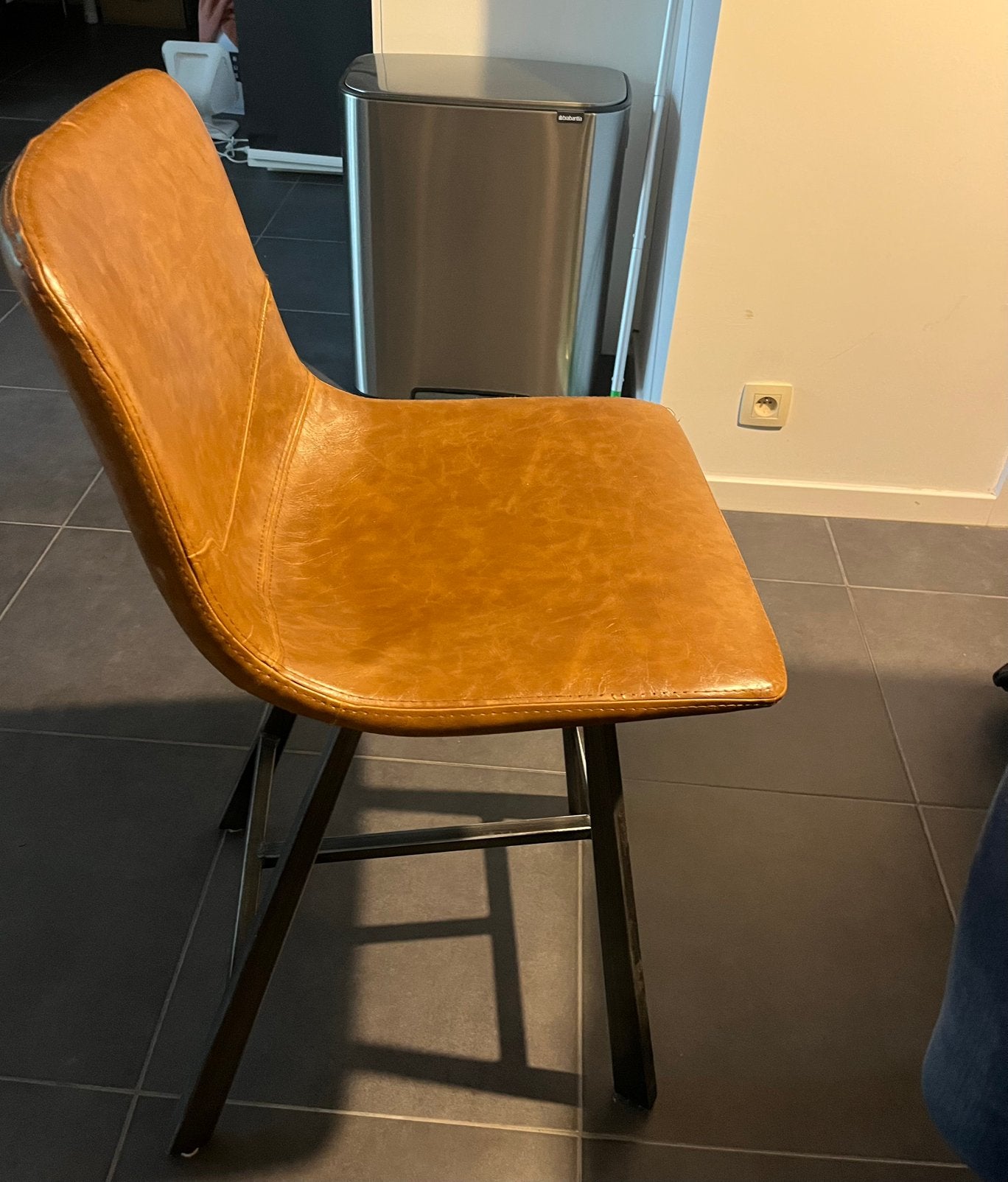 2x leren barkrukken, Enlèvement, Comme neuf