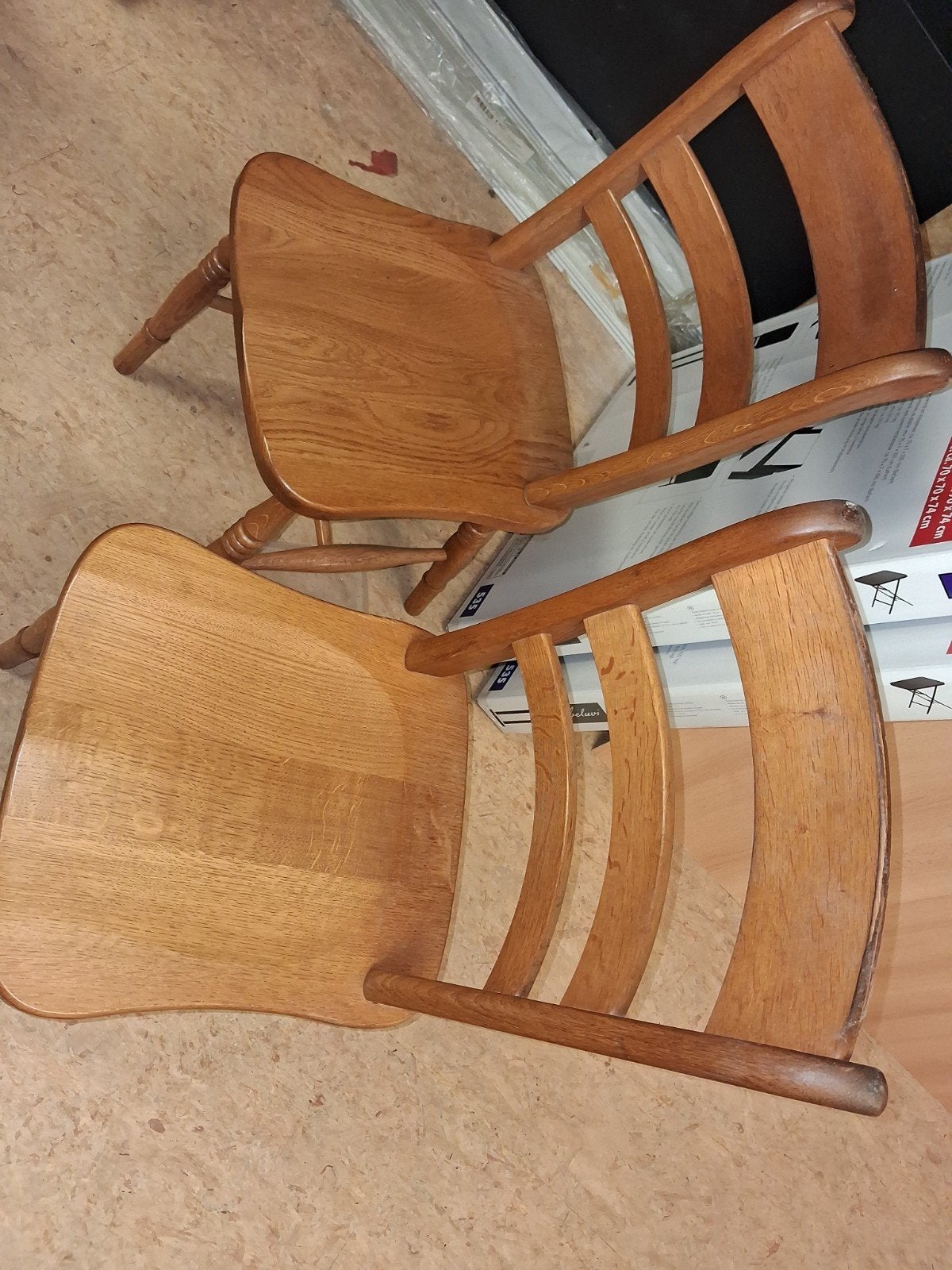 4 eiken stoelen, Huis en Inrichting, Ophalen