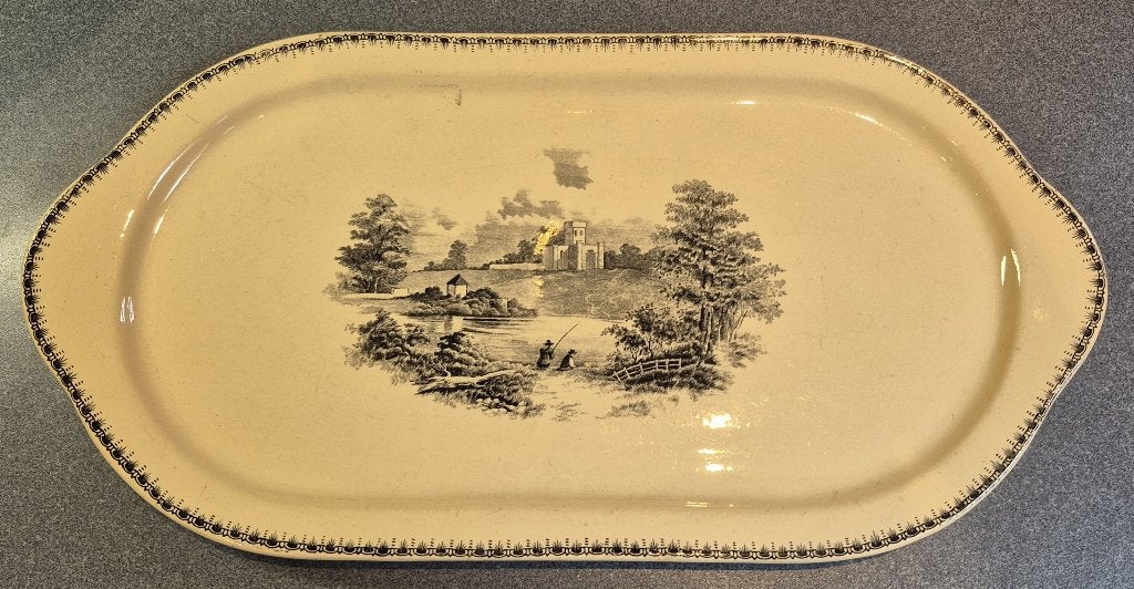 Antieke ovale serveerschaal Boch Frères   41.5 x 21cm, Ophalen of Verzenden