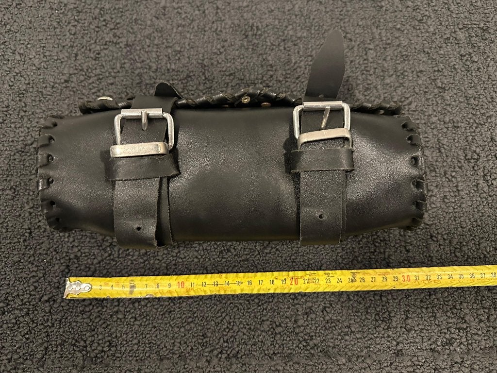Black Leather Motorcycle Tool Roll Bag, Motoren, Ophalen of Verzenden