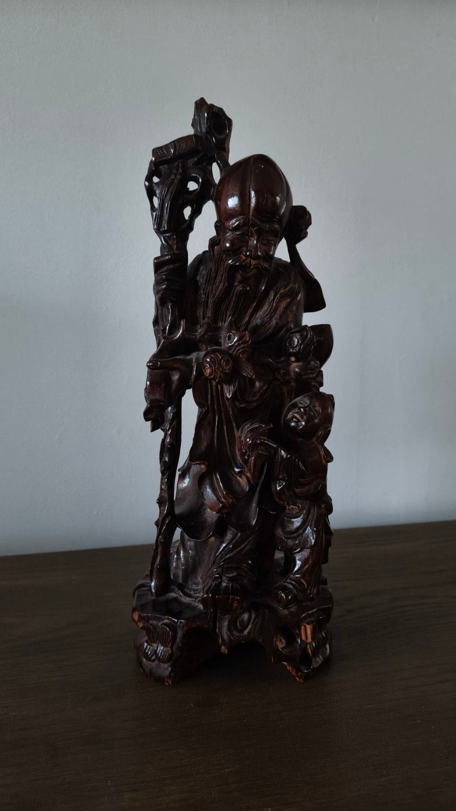 19e-eeuws Chinees Shoulao-beeld, Ophalen of Verzenden, Hout