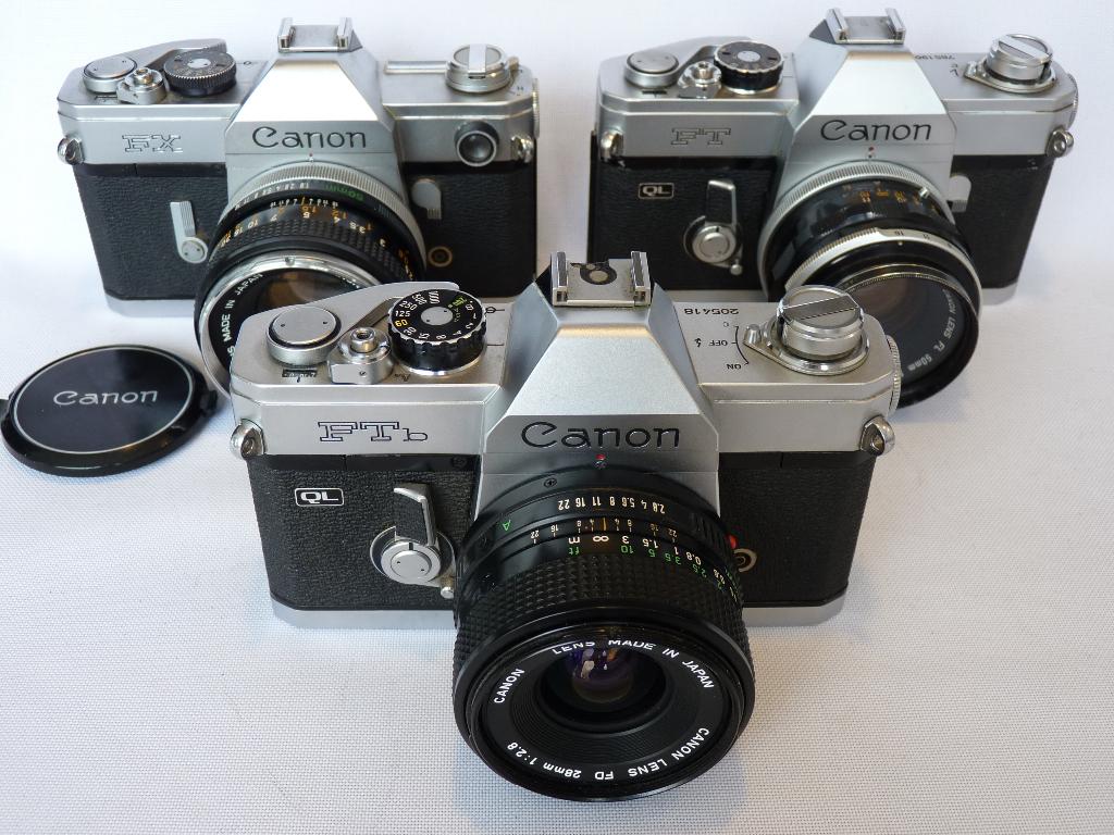 Canon FX, FT QL, FTB QL met Canon FD 1.8/50 of Canon 2.8/28m, Audio, Tv en Foto, Fotocamera's Analoog, Gebruikt, Spiegelreflex