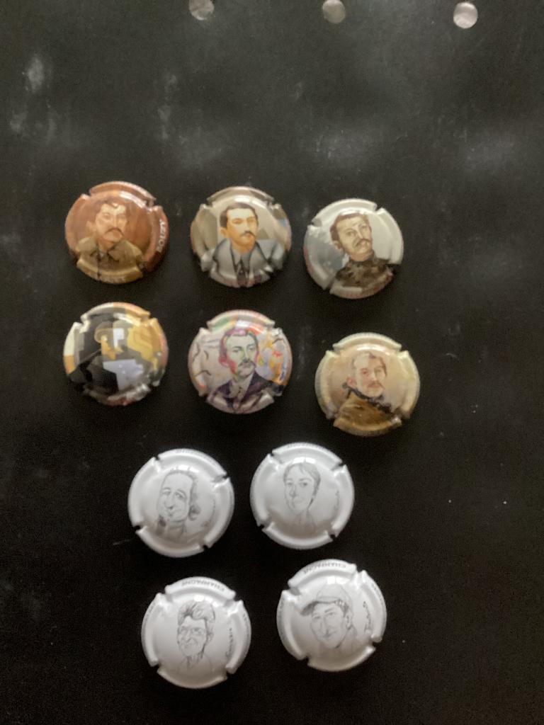Champagne capsules André clouet en karikaturen Piollot, Verzamelen, Ophalen of Verzenden