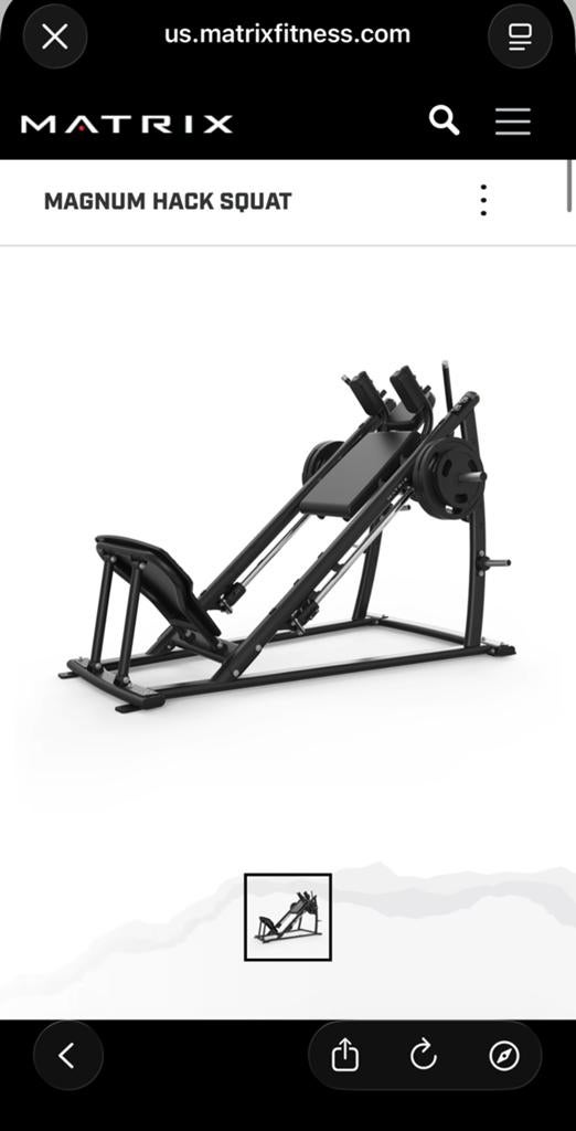 Matrix Magnum Hack Squat, Sport en Fitness, Fitnessmaterialen, Ophalen, Zo goed als nieuw