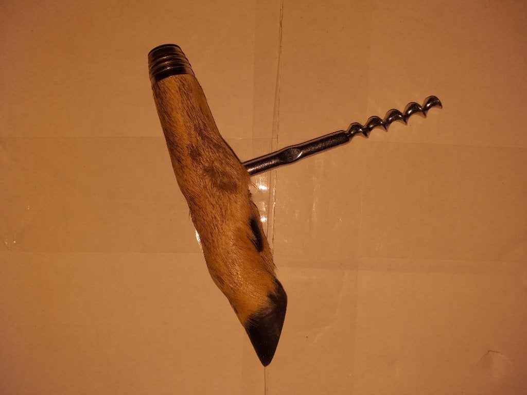 Tire-bouchon patte de chevreuil taxidermie, Enlèvement