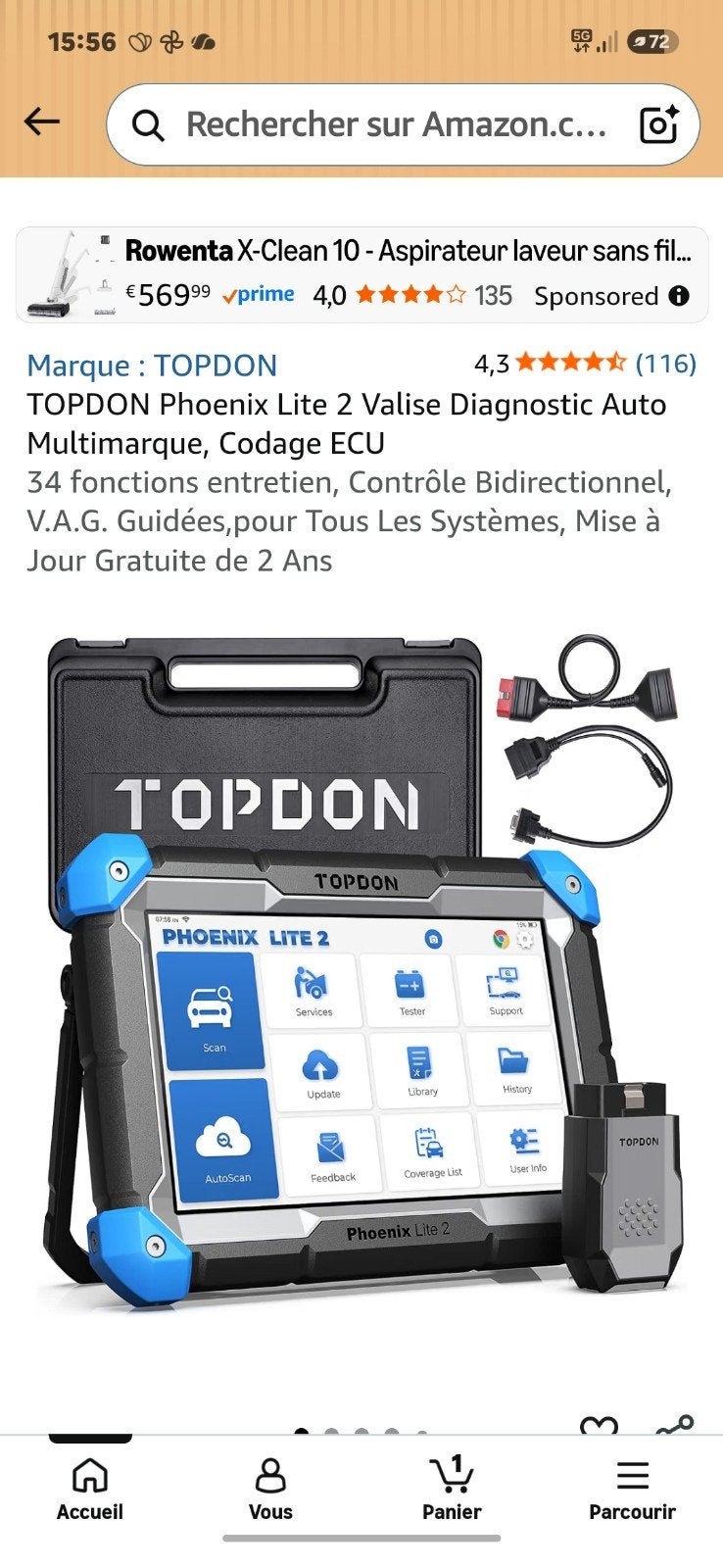 vend tablette diagnostic, Ophalen, Zo goed als nieuw