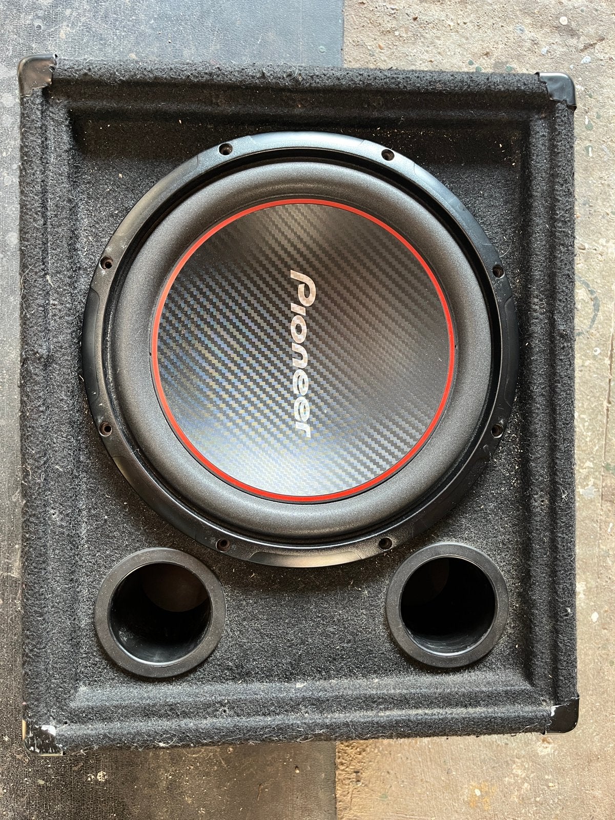 Pioneer subwoofer met pioneer versterker + kist en kabels, Autos : Divers, Haut-parleurs voiture, Enlèvement, Utilisé