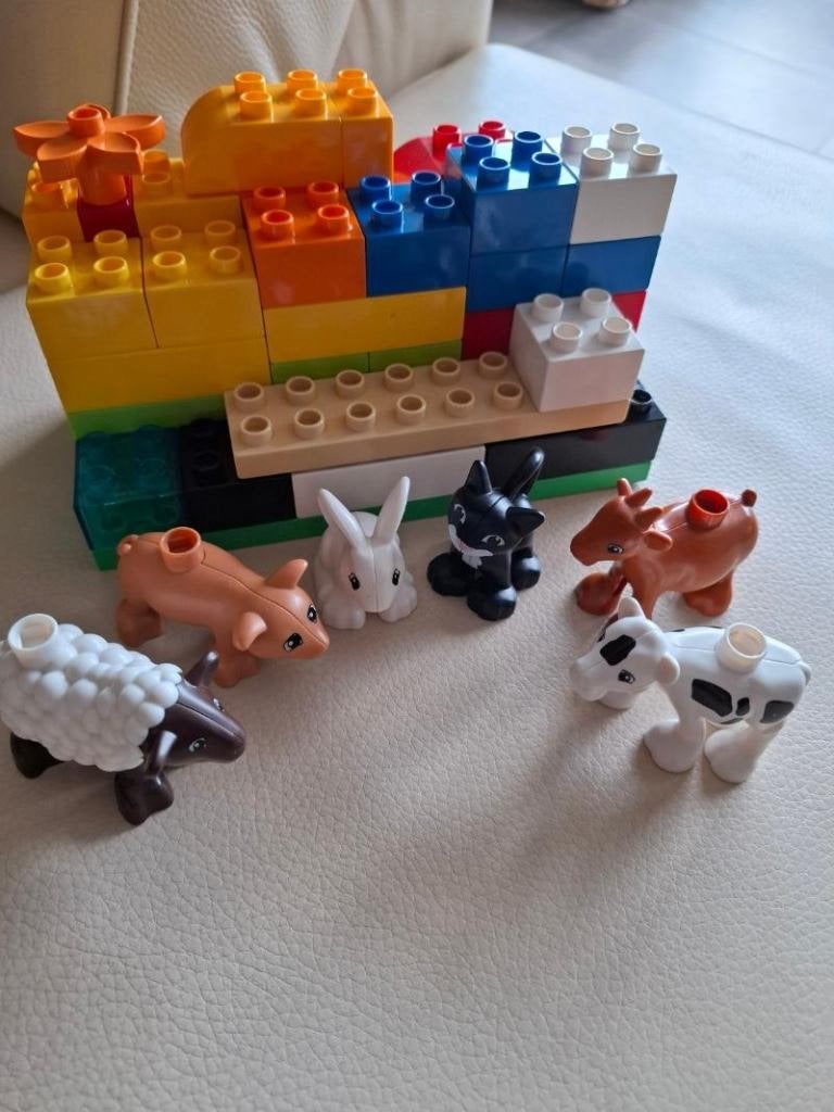 Basispakket Duplo met 6 boerderijdieren, Overige thema's, Ophalen of Verzenden, Zo goed als nieuw, Duplo