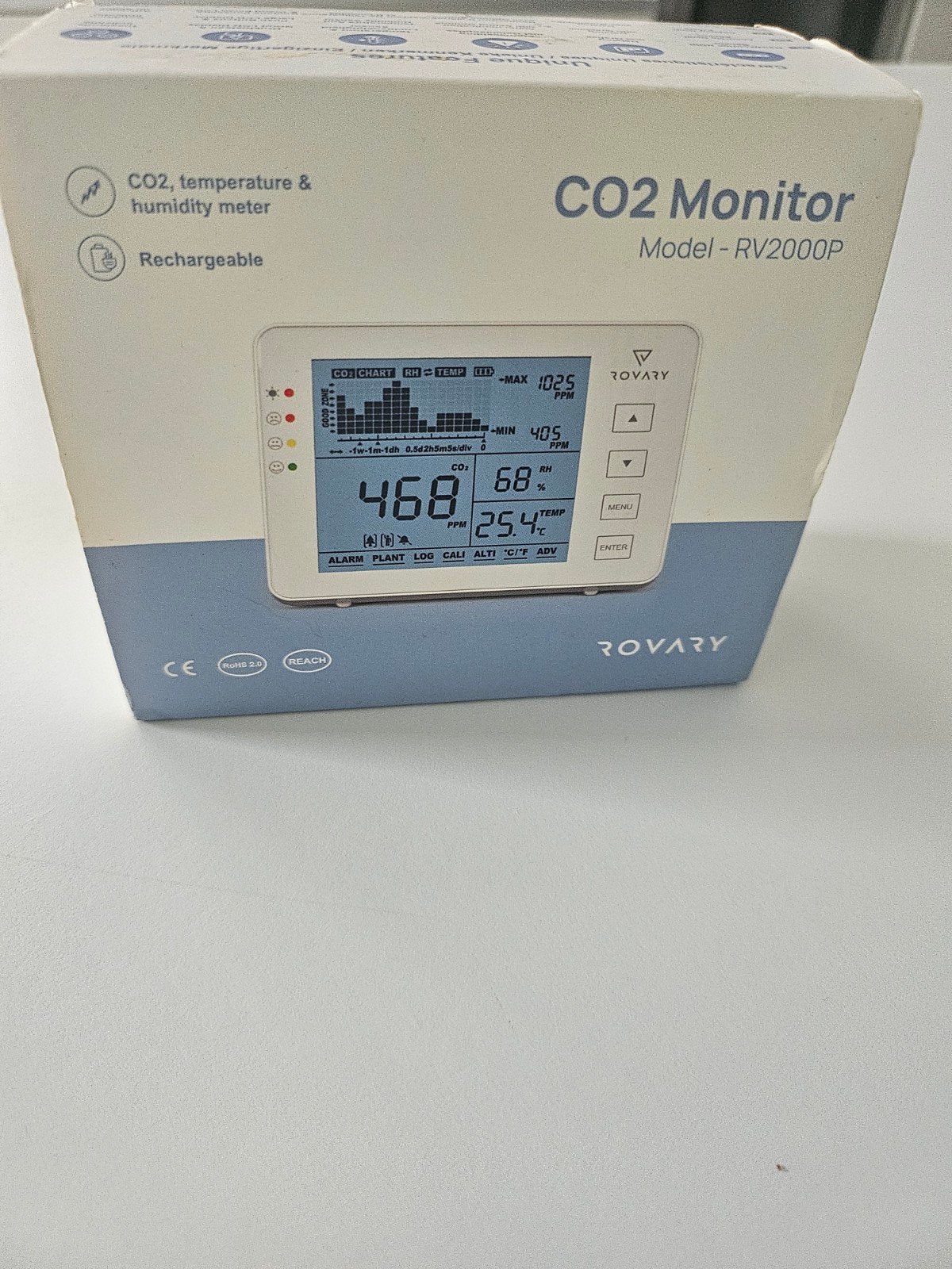 compteur de co2/ compteur de qualité d'air, Doe-het-zelf en Bouw, Thermostaten, Ophalen, Zo goed als nieuw
