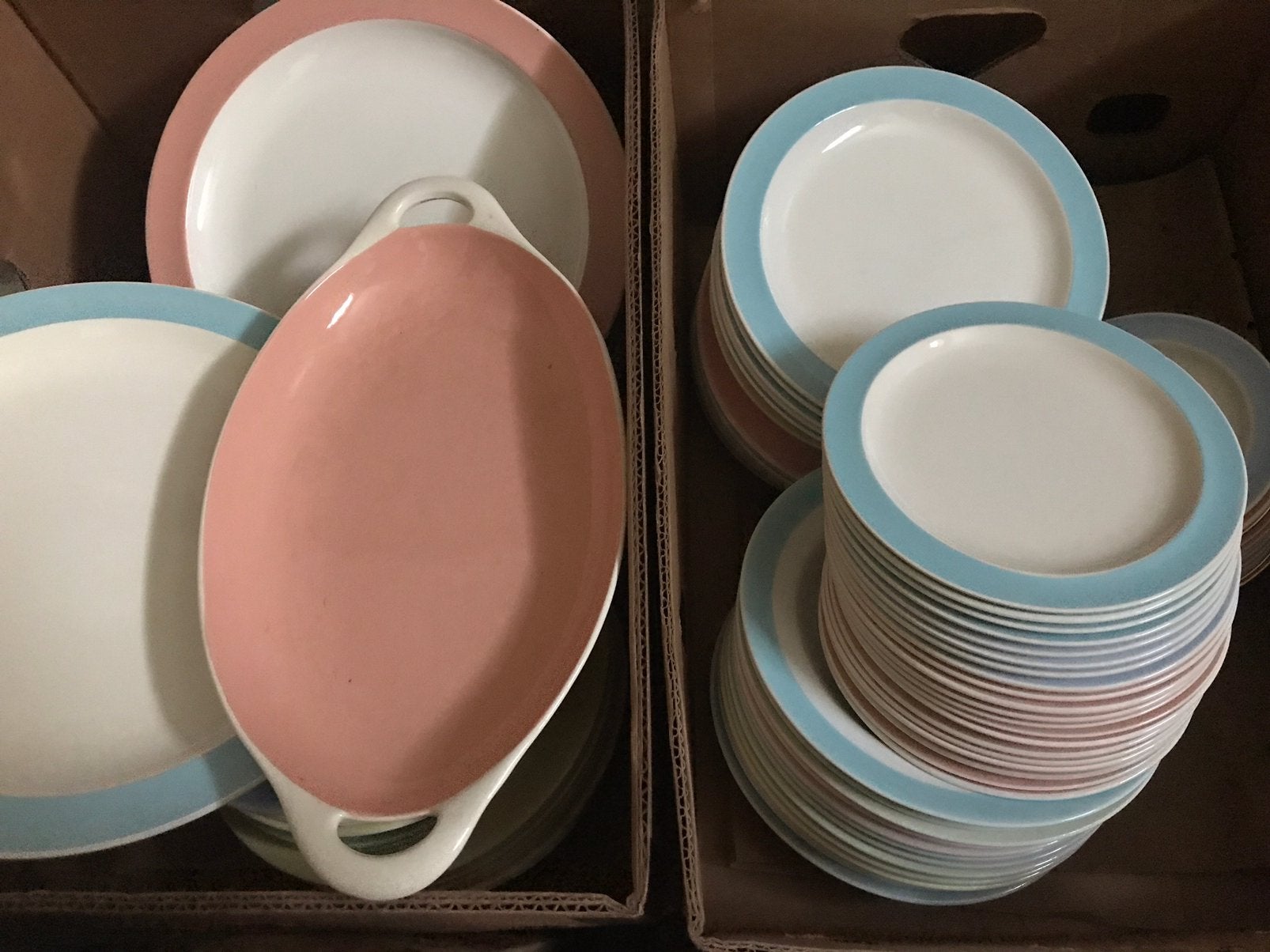 Boch freres keralux pastel borden schotels dekschaal sauspan, Ophalen of Verzenden
