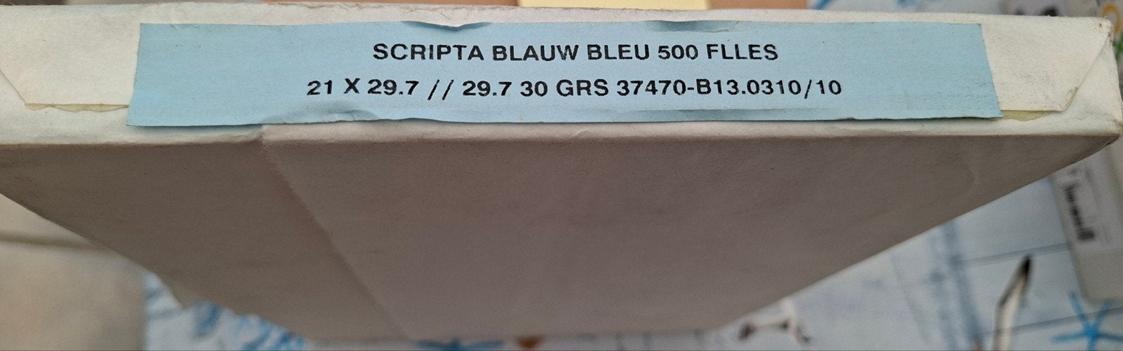 Papier pelure vintage,  ramette Scripta ancienne,  bleue, Enlèvement