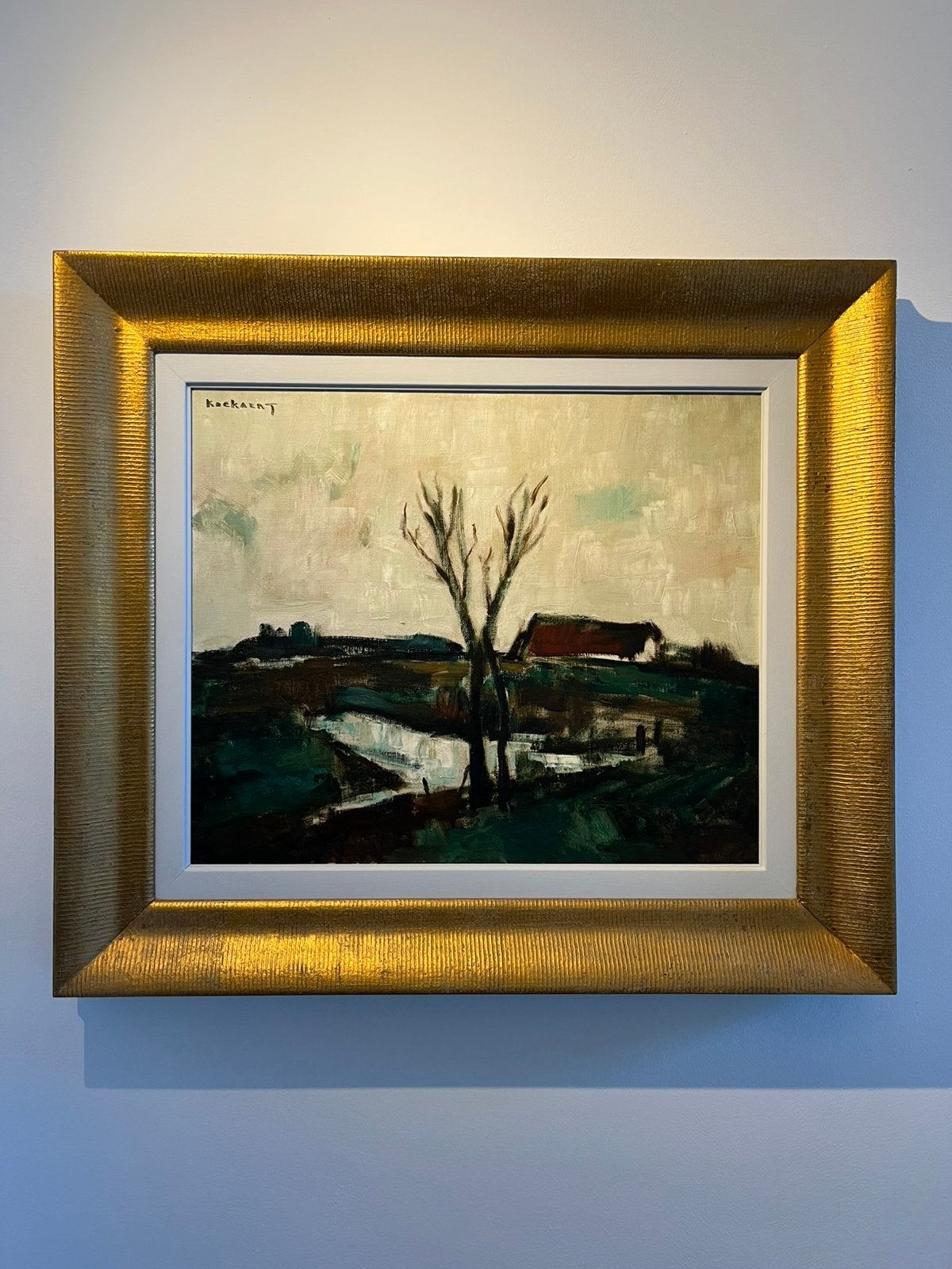 Tableau Huile sur Toile Expressionniste Ernest KOCKAERT, Antiek en Kunst, Ophalen, Doek, Gesigneerd, Landschap