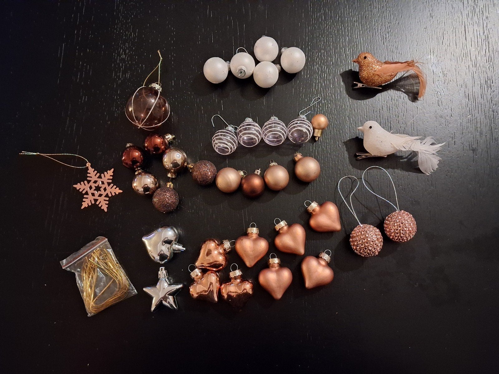 Ensemble de décorations de Noël en cuivre, bronze et or rose, Enlèvement ou Envoi, Comme neuf