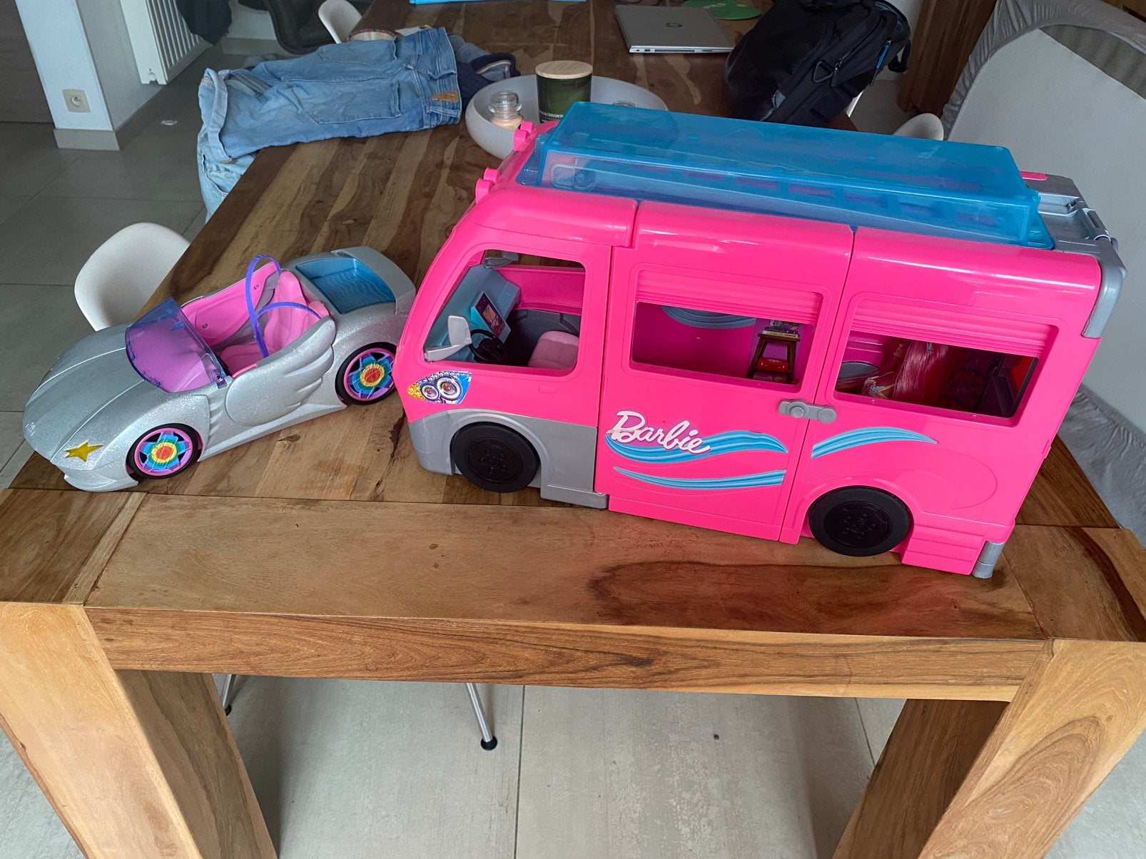 BARBIE camper + cabrio, Enlèvement, Comme neuf