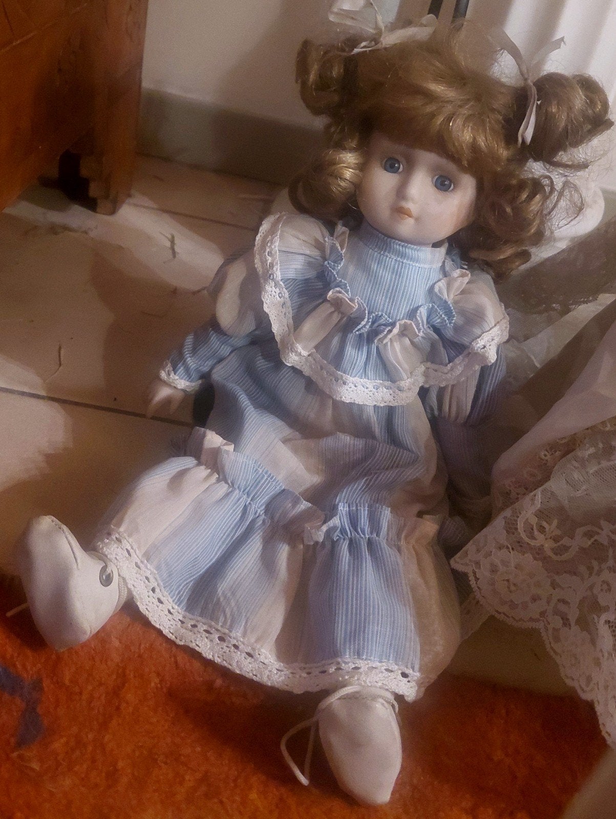 Belle poupée de collection en porcelaine vintage (Franklin, Enlèvement ou Envoi