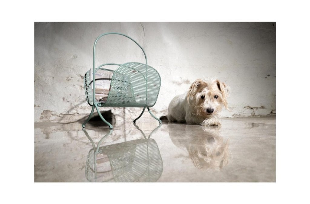 Vintage Design Krantenbak Lectuurmand Metaal Mintgroen, Huis en Inrichting, Woonaccessoires | Krantenbakken en Lectuurbakken, Ophalen