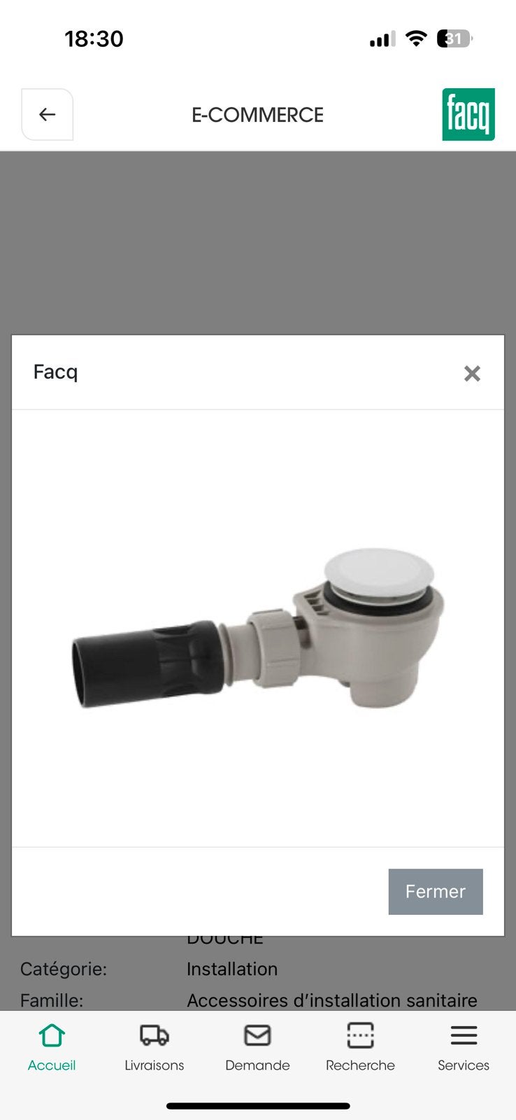NEUF Siphon Geberit pour douche diam. 50mm, Ophalen, Zo goed als nieuw