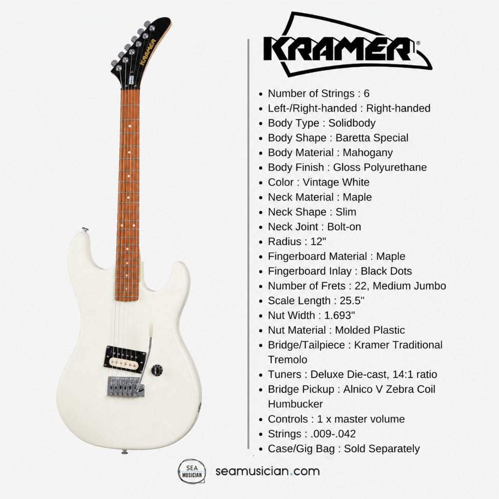 Kramer Baretta Special - Black + Vintage White, Muziek en Instrumenten, Snaarinstrumenten | Gitaren | Elektrisch, Zo goed als nieuw