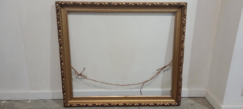Cadre vide baroque bois doré à la feuille 72x62, c22, Maison & Meubles, Accessoires pour la Maison | Cadres, Utilisé, Bois, Enlèvement