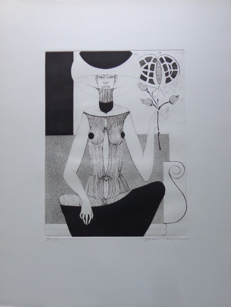JEF VAN TUERENHOUT / VERHAAL SEIZOENEN / ZW-W ETS / 66x50cm, Antiek en Kunst, Portret en Figuren, Ophalen of Verzenden, Gelimiteerde oplage