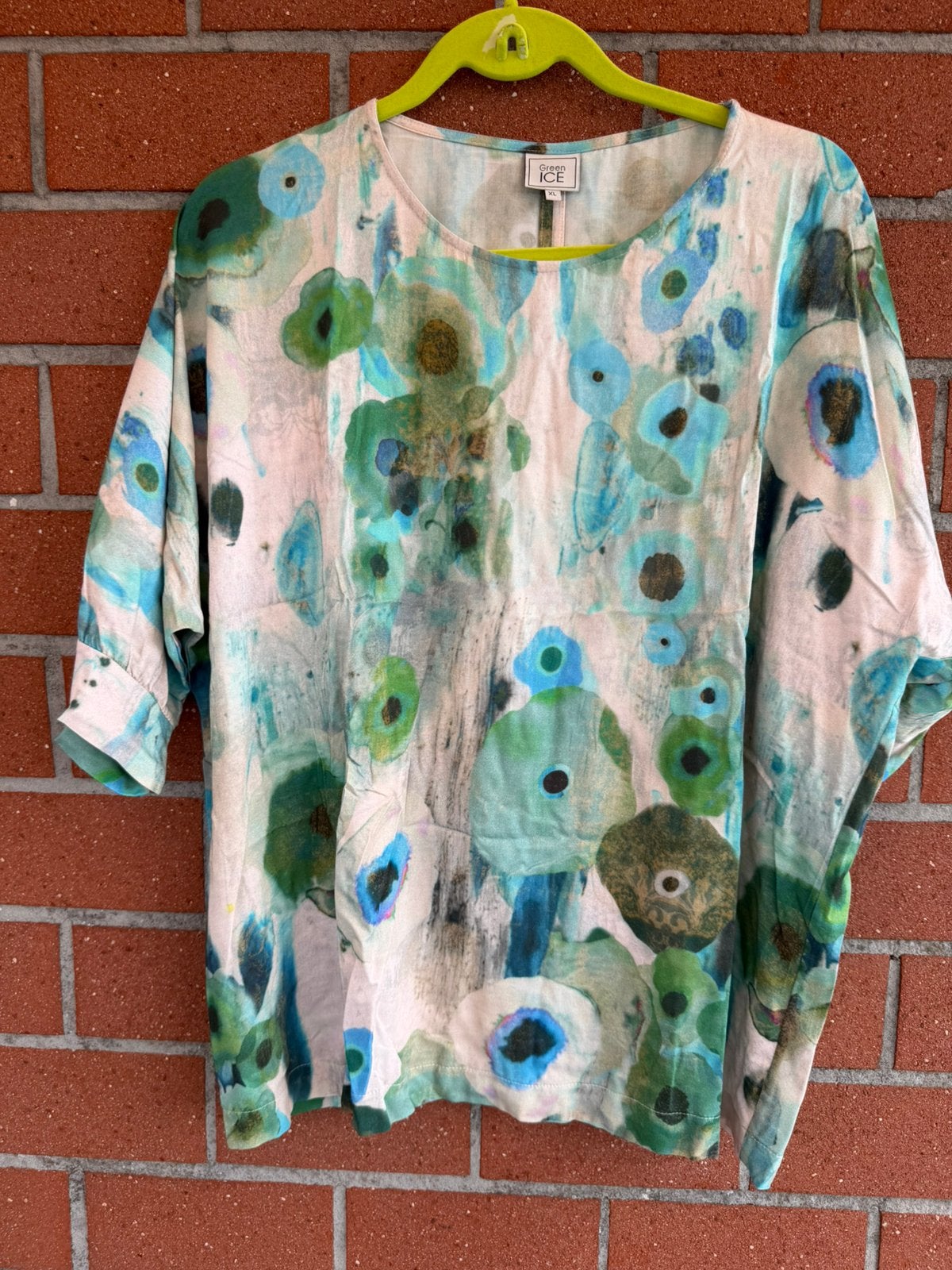 Blouse Green Ice oversize model, Ophalen, Gedragen, Maat 46/48 (XL) of groter, Meerkleurig
