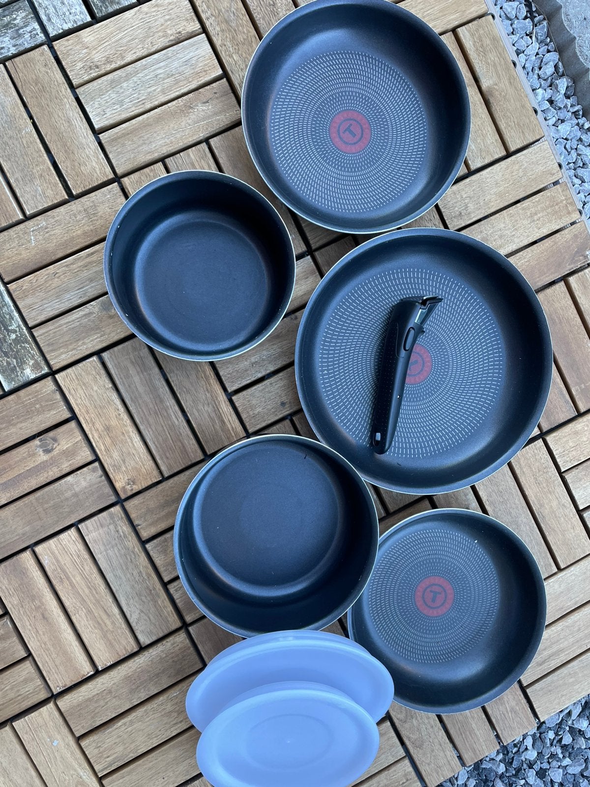 Tefal pannen met afneembaar handvat, Ophalen, Tefal, Pannenset, Zo goed als nieuw