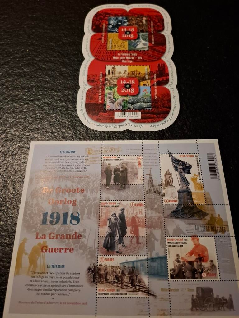 Postzegelvellen De Groote Oorlog 14-18, Postzegels en Munten, Ophalen of Verzenden