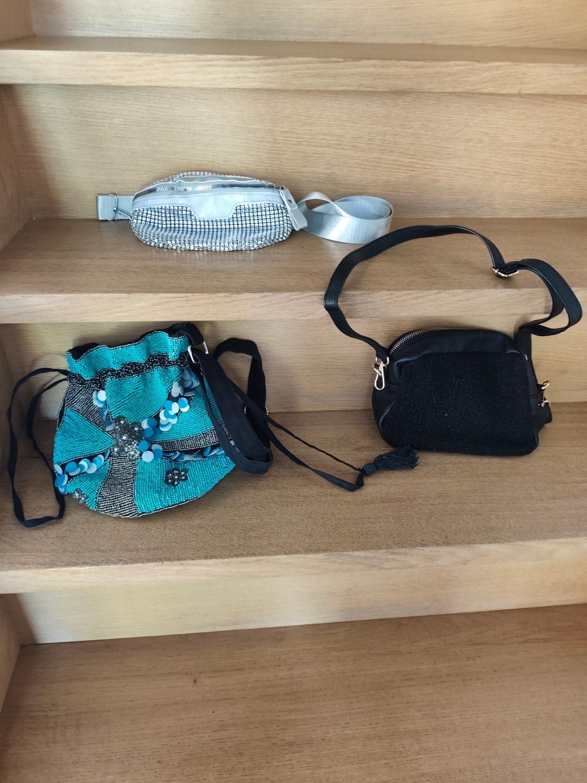 Set van 3 stijlvolle en meisjesachtige tassen, bijna nieuw,, Handtassen en Accessoires, Ophalen of Verzenden, Zo goed als nieuw