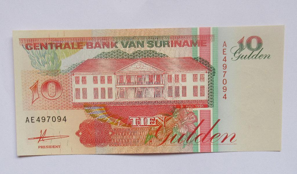 Suriname  10 Gulden 1991, Timbres & Monnaies, Billets de banque | Amérique, Envoi