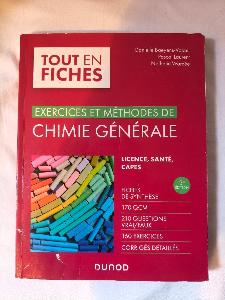Livre Tout en Fiches Chimie générale DUNOD, Livres, Enlèvement ou Envoi, Utilisé, Autres niveaux, Chimie