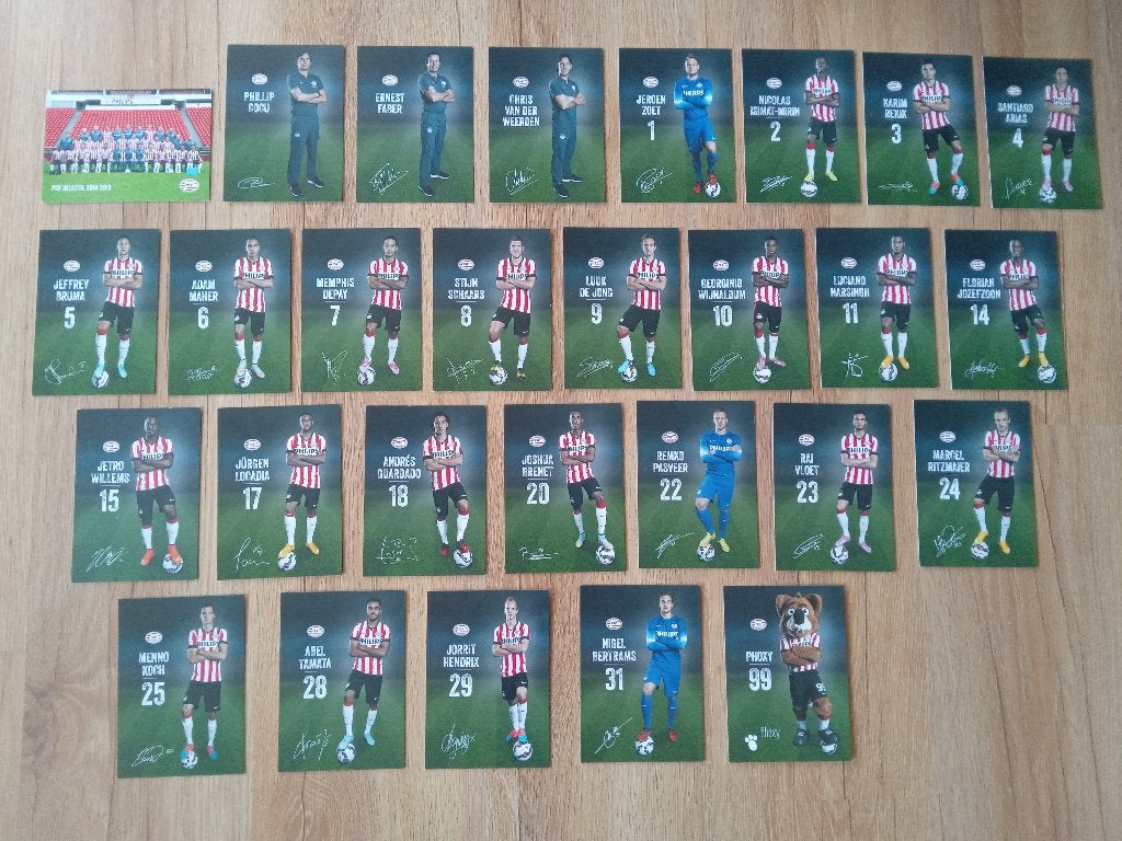 Complete 2014-2015 set spelerskaarten van PSV, Sport en Fitness, Voetbal, Ophalen of Verzenden, Nieuw, Clubaccessoires