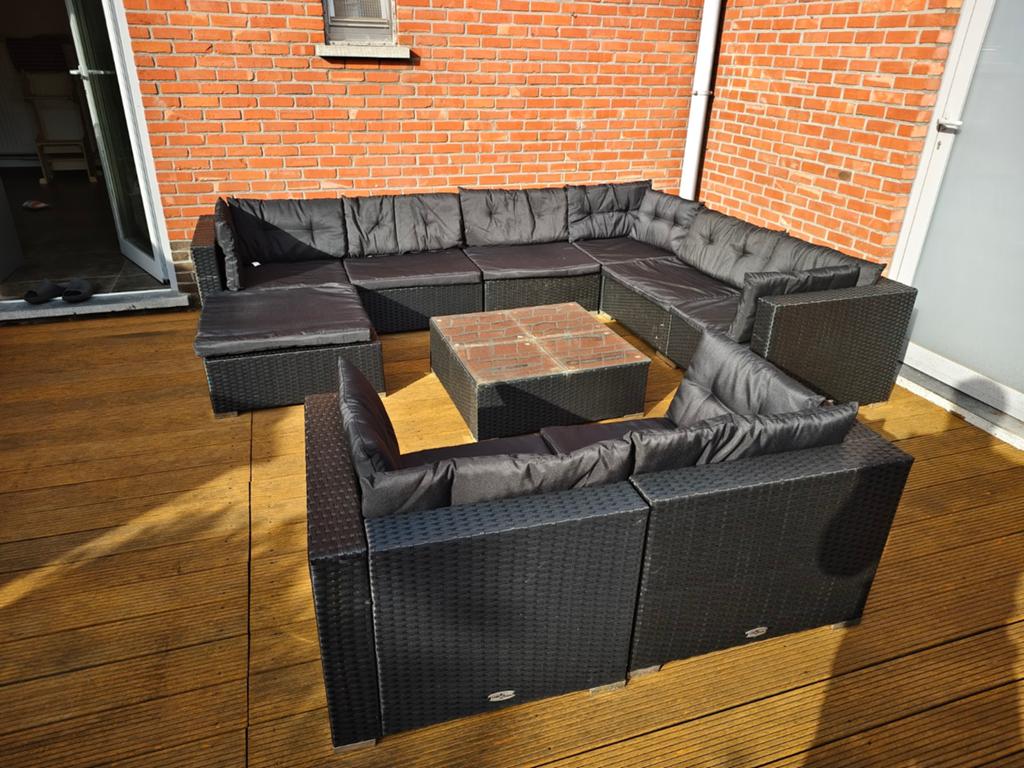 Loungeset met kussens en opbergkoffer, Tuin en Terras, Ophalen, Loungeset