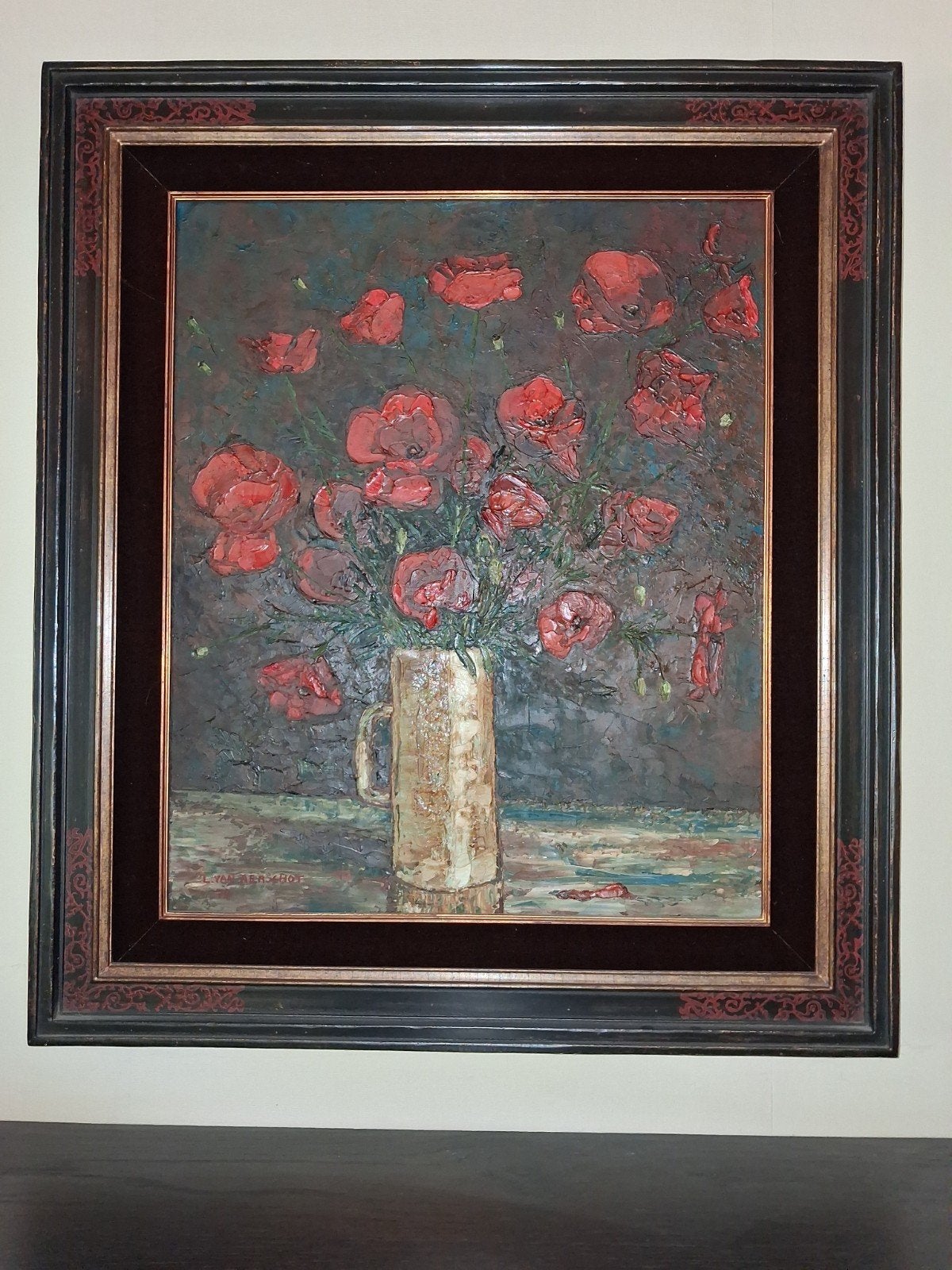 schilderij met bloemen, Antiek en Kunst, Ophalen, Bloemen