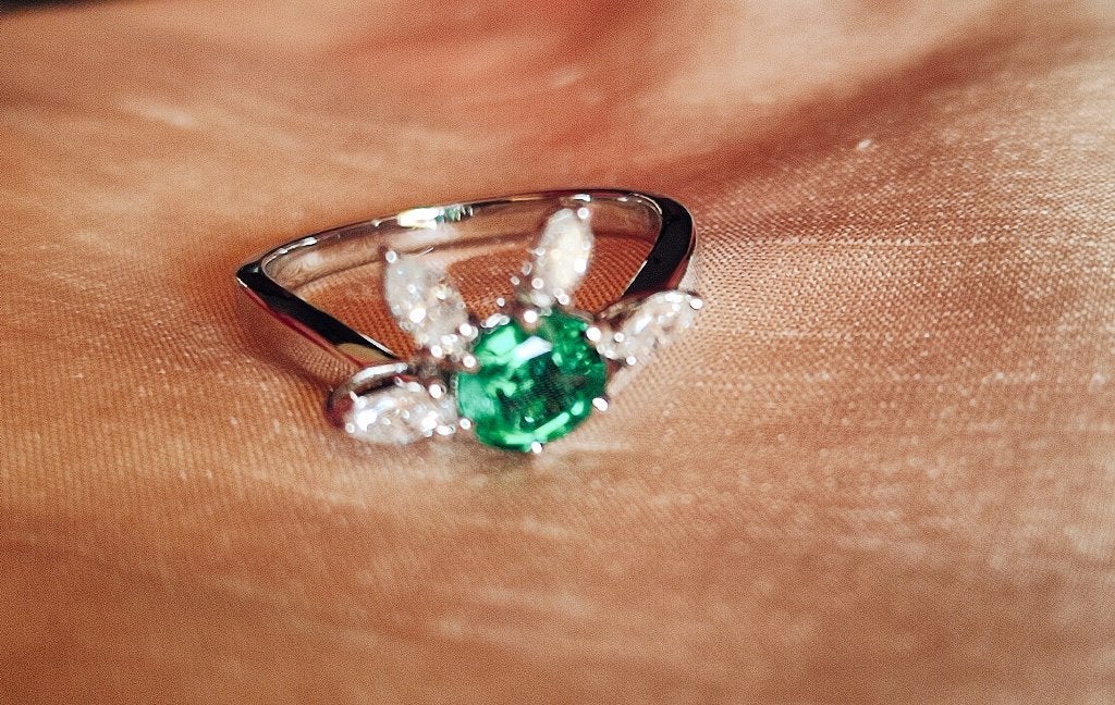 Gouden ring met toermalijn en diamanten 0,45kt, Bijoux, Sacs & Beauté, Bagues, Enlèvement ou Envoi, Or, Comme neuf, Or