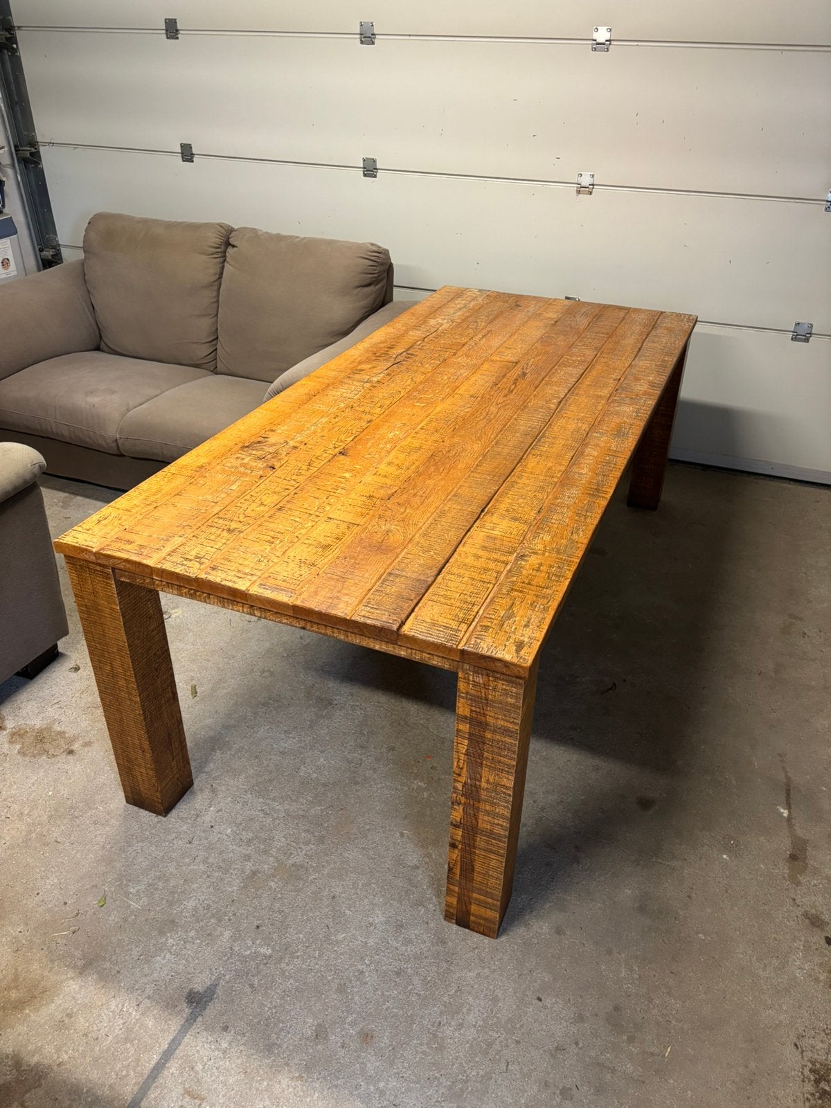Vol-eiken binnen eettafel, Enlèvement, Comme neuf, Rectangulaire, Chêne