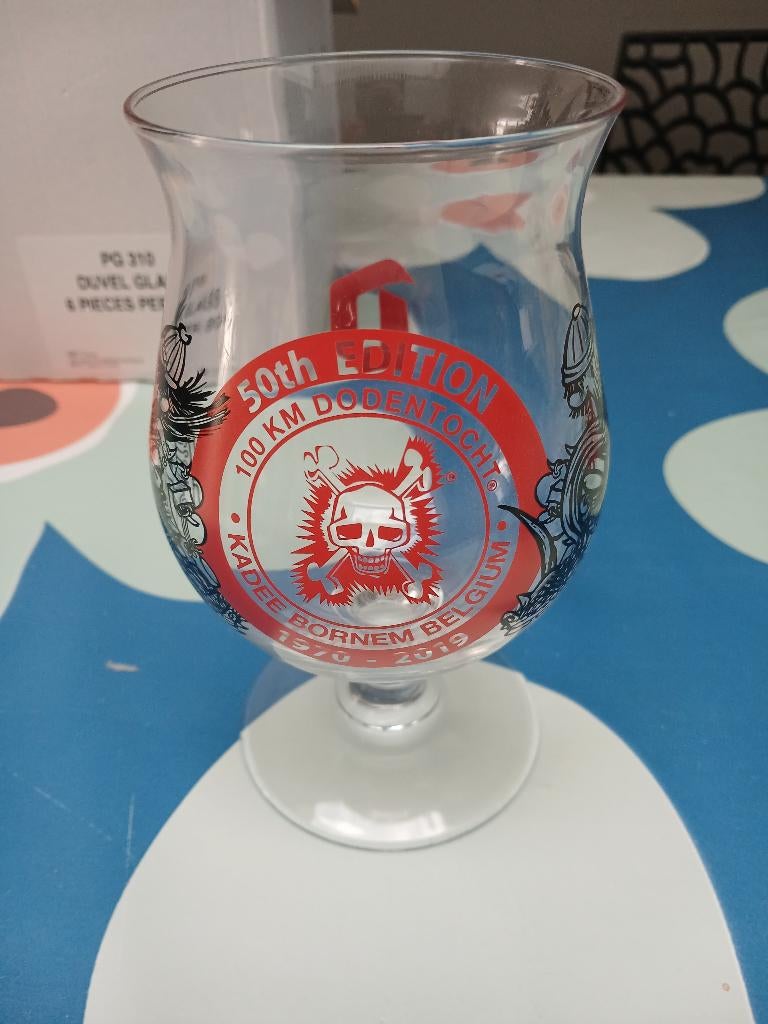 Duvel glas dodentocht 50, Ophalen, Zo goed als nieuw, Bierglas