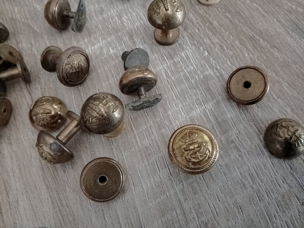 Boutons bleu marine en laiton, Envoi, Marine, Vêtements ou Chaussures