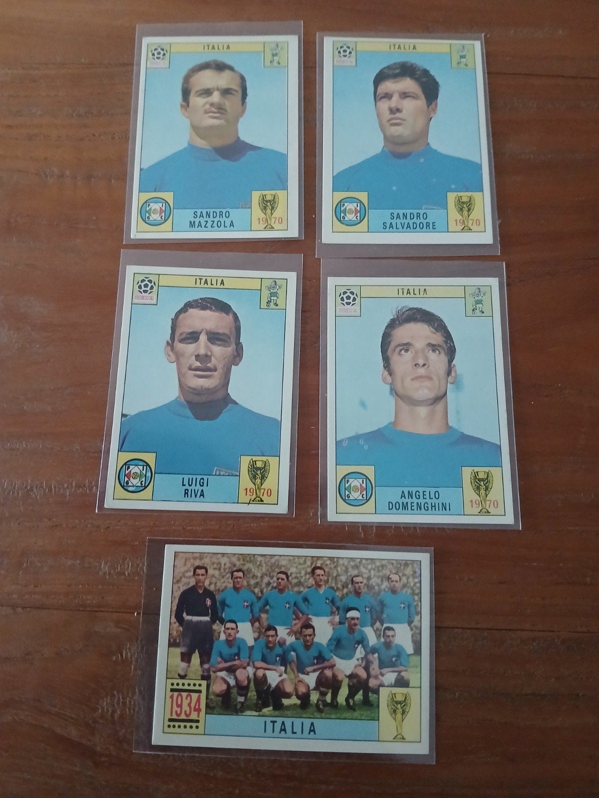Panini 5 sticker Italië Mexico 1970, Ophalen of Verzenden