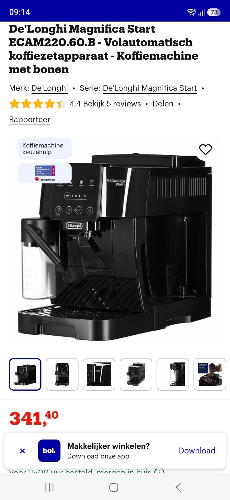 De’Longhi Magnifica slecht 2x gebruikt, Elektronische apparatuur, Ophalen, Overige modellen, Gemalen koffie